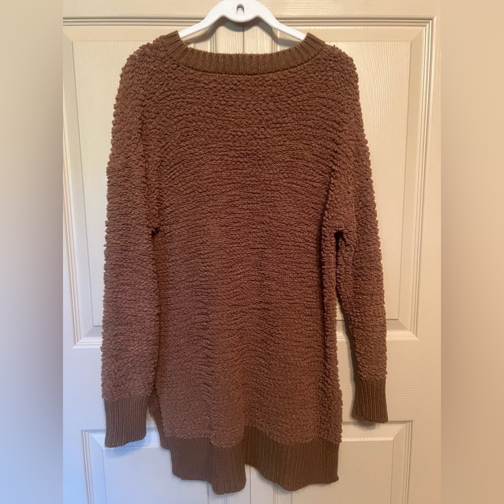 Zenana Textured Brown Sweater - Picture 2 of 7